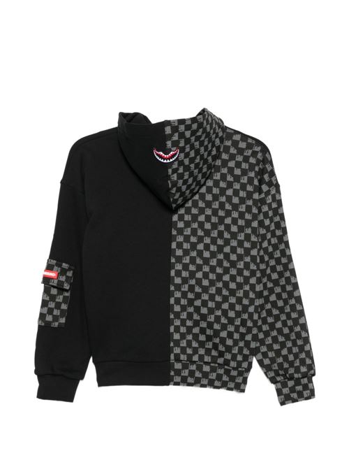 Felpa bambino Sprayground nera con cappuccio e stampa Sprayground kids | SPY1498GX